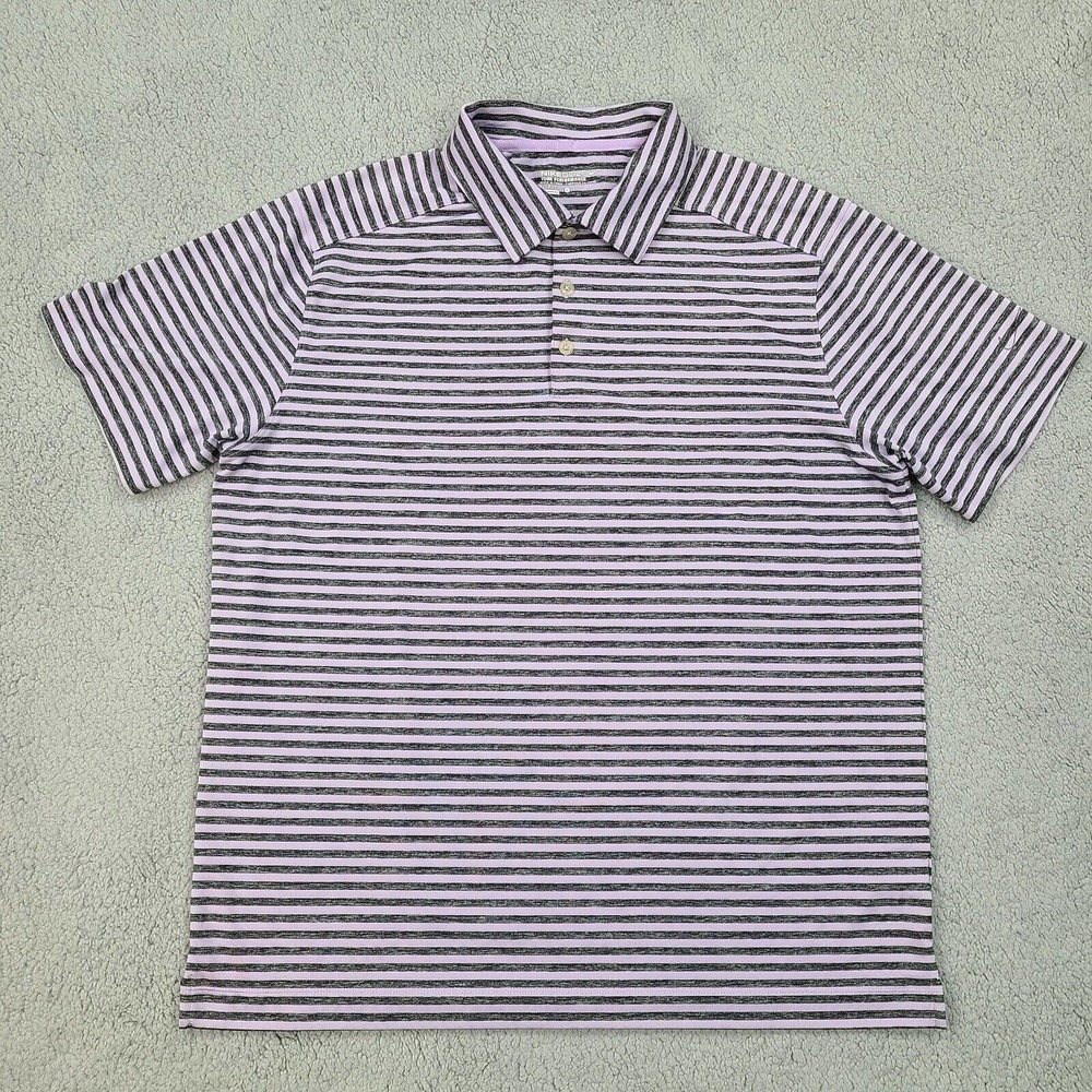 Nike Polo Shirt‎ Men's Large Purple Black Tour Performance Golfer Golf Dri-Fit